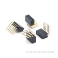 Conector hembra de 2,54 mm de doble fila en ángulo recto